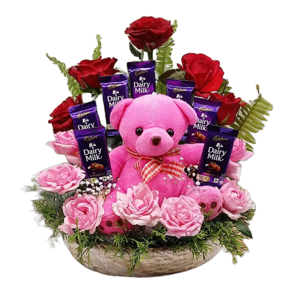 Roses & Bear gift bundle